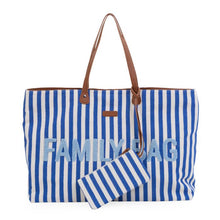 Load image into Gallery viewer, Family Bag Electric stripes blue/ light blue by Childhome
