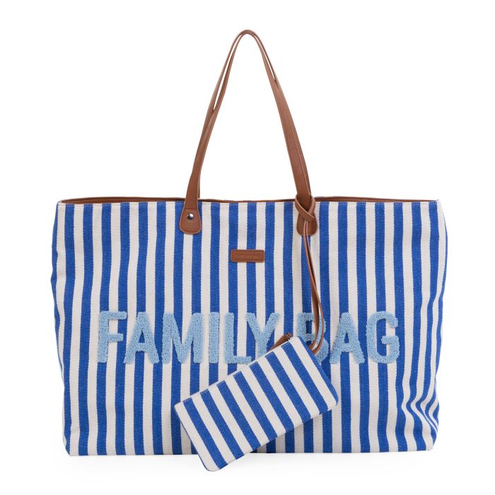 Family Bag Electric stripes blue/ light blue by Childhome