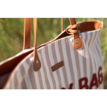 Load image into Gallery viewer, Family Bag Electric STRIPES - NUDE/TERRACOTTA by Childhome
