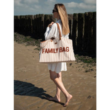 Load image into Gallery viewer, Family Bag Electric STRIPES - NUDE/TERRACOTTA by Childhome
