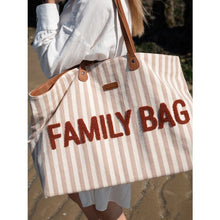 Load image into Gallery viewer, Family Bag Electric STRIPES - NUDE/TERRACOTTA by Childhome
