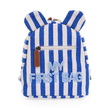 Load image into Gallery viewer, MY FIRST BAG CHILDREN&#39;S BACKPACK - STRIPES - ELECTRIC BLUE by Childhome
