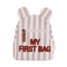 Load image into Gallery viewer, MY FIRST BAG CHILDREN&#39;S BACKPACK - STRIPES - NUDE/TERRACOTTA by Childhome
