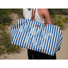 Load image into Gallery viewer, MOMMY BAG ® NURSERY BAG - STRIPES - ELECTRIC BLUE/LIGHT BLUE by Childhome
