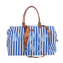 Load image into Gallery viewer, MOMMY BAG ® NURSERY BAG - STRIPES - ELECTRIC BLUE/LIGHT BLUE by Childhome
