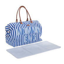 Load image into Gallery viewer, MOMMY BAG ® NURSERY BAG - STRIPES - ELECTRIC BLUE/LIGHT BLUE by Childhome
