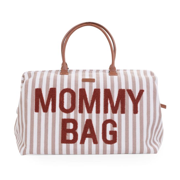 MOMMY BAG ® NURSERY BAG - STRIPES - NUDE/TERRACOTTA by Childhome