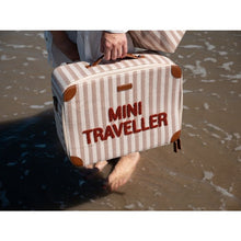 Load image into Gallery viewer, Mini Traveller Kids Suitcase Stripes NUDE/TERRACOTTA by Childhome
