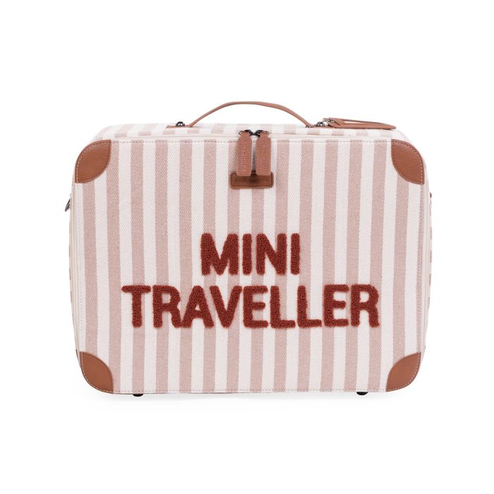 Mini Traveller Kids Suitcase Stripes NUDE/TERRACOTTA by Childhome