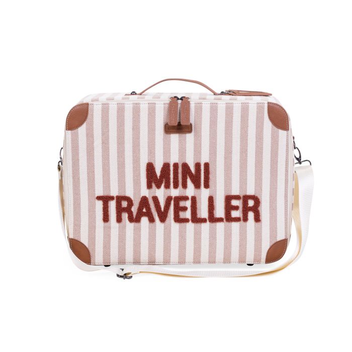 Mini Traveller Kids Suitcase Stripes NUDE/TERRACOTTA by Childhome