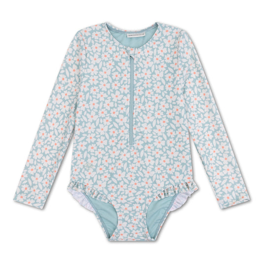 Florish Green Swimsuit girl long sleeves by Swim Essentials