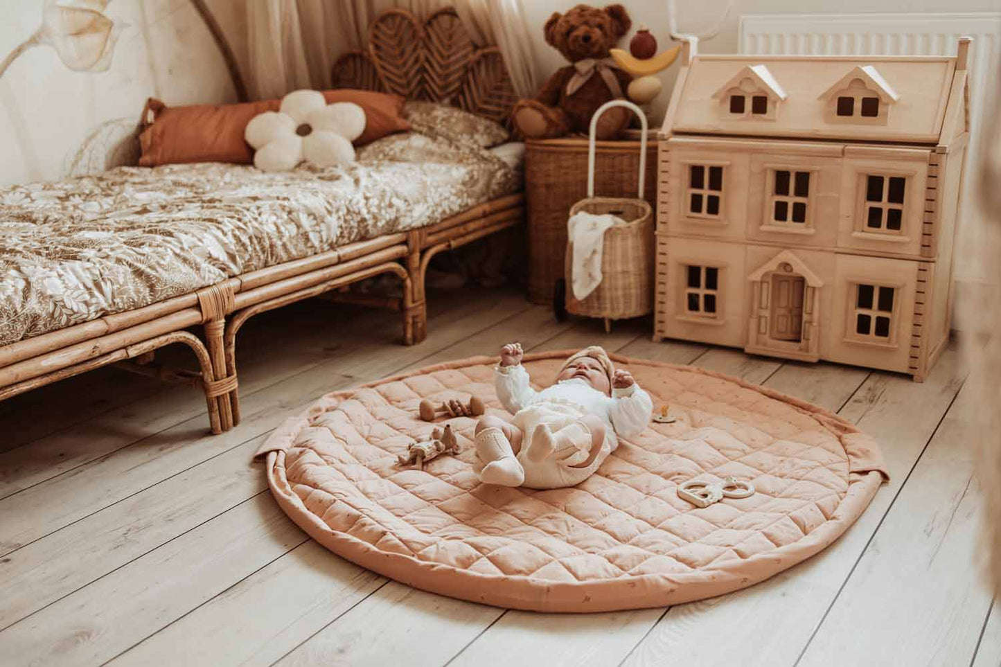 Organic Soft Baby Play Mat and Storage Bag – Fleuri by Play and Go