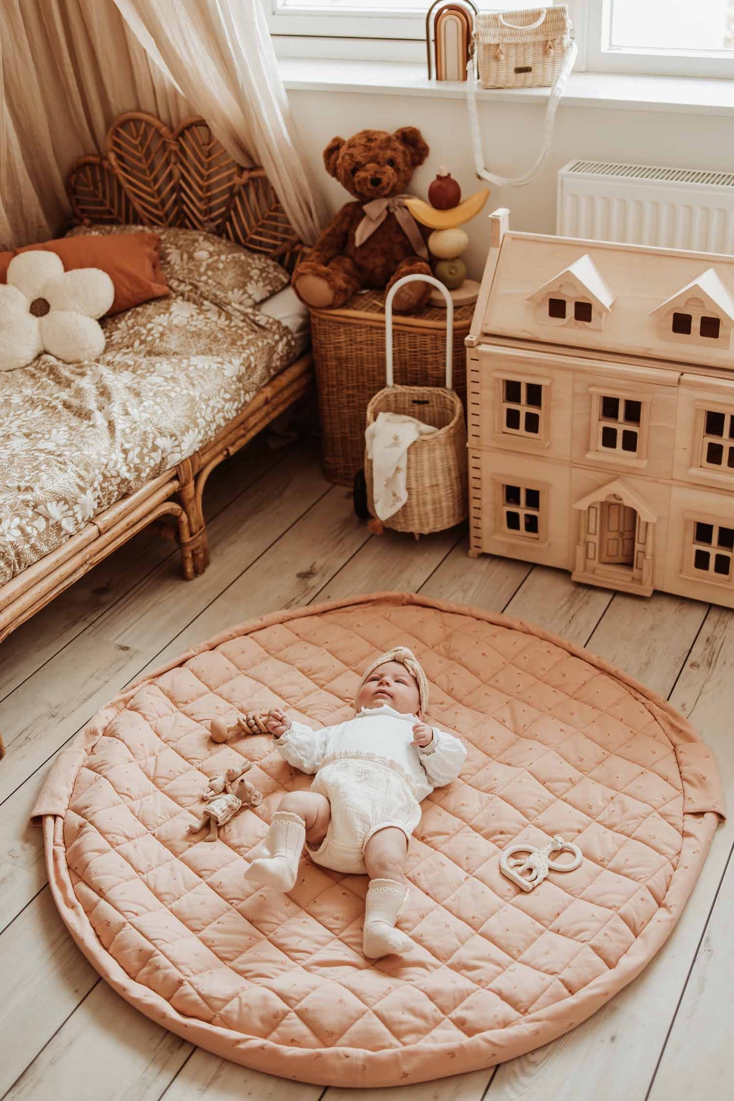 Organic Soft Baby Play Mat and Storage Bag – Fleuri by Play and Go