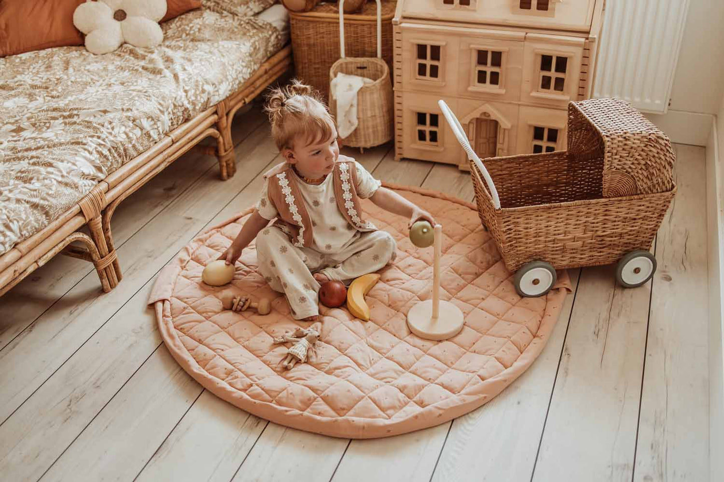 Organic Soft Baby Play Mat and Storage Bag – Fleuri by Play and Go