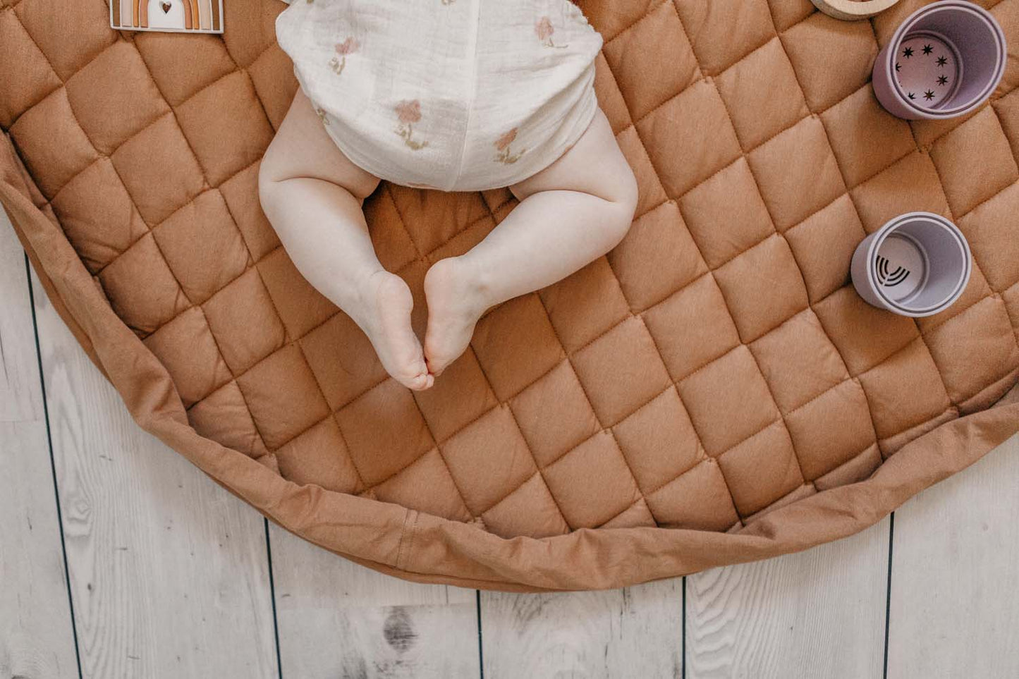 Organic Soft Baby Play Mat and Storage Bag – Tawny Brown by Play and Go