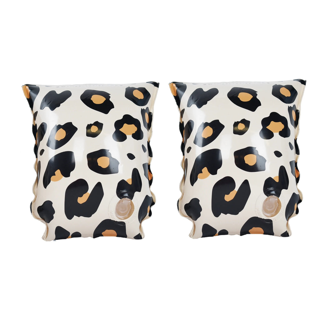 Beige Leopard  inflatable Armbands 2-6 years By Swim Essentials