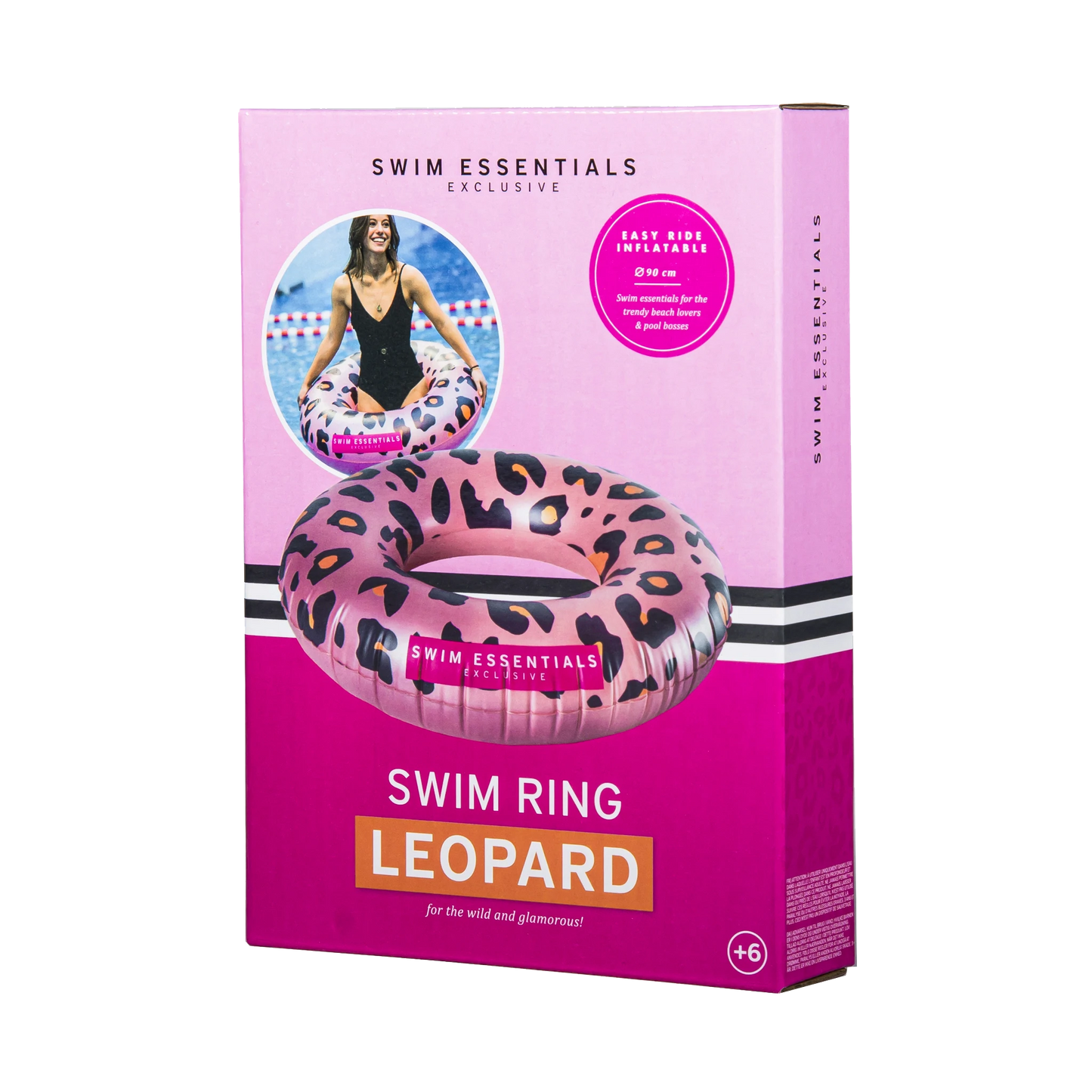 Rose Gold Leopard Printed Swimring 90 cm - By Swim Essentials