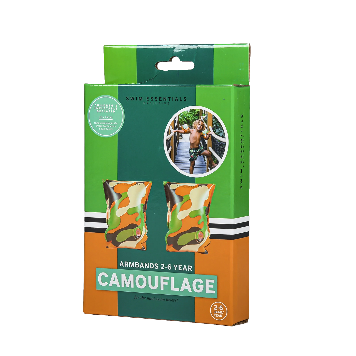 Orange Camouflage Inflatable Armbands 2-6 years By Swim Essentials