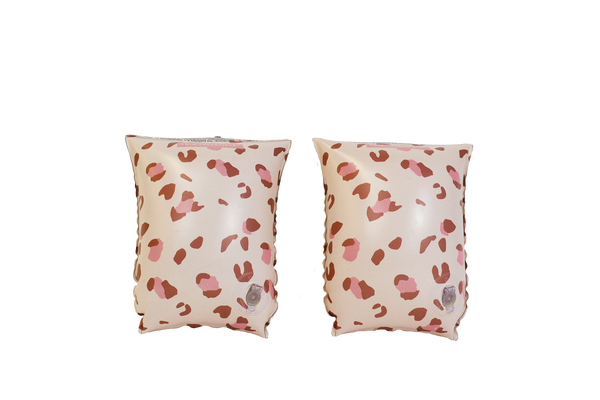 Pastel Pink Leopard - Arm Bands - Kids by Swim Essentials