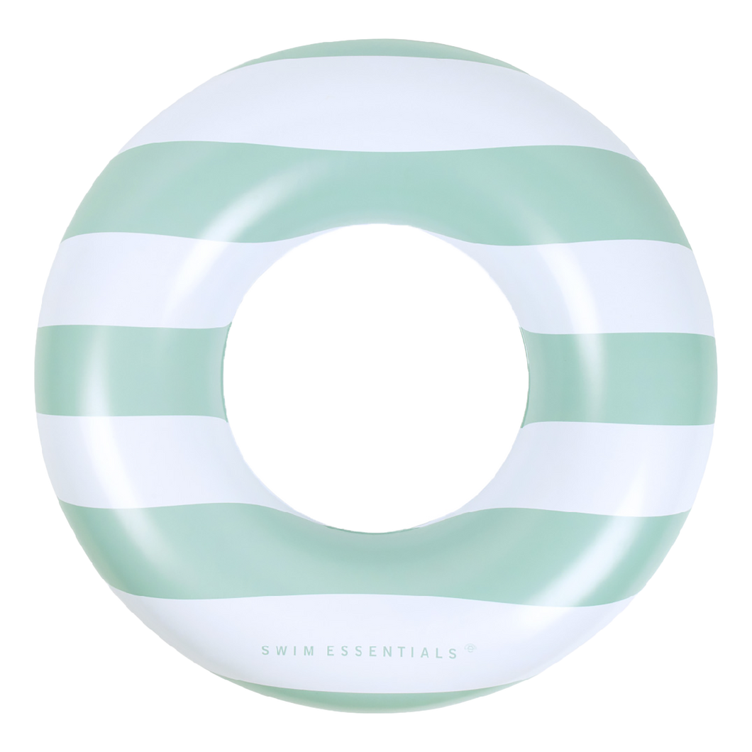 Pastel green striped Swimring 90 cm - By Swim Essentials