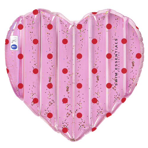 Pink with Red dots Heart shape - Float - 150 cm by Swim Essentials