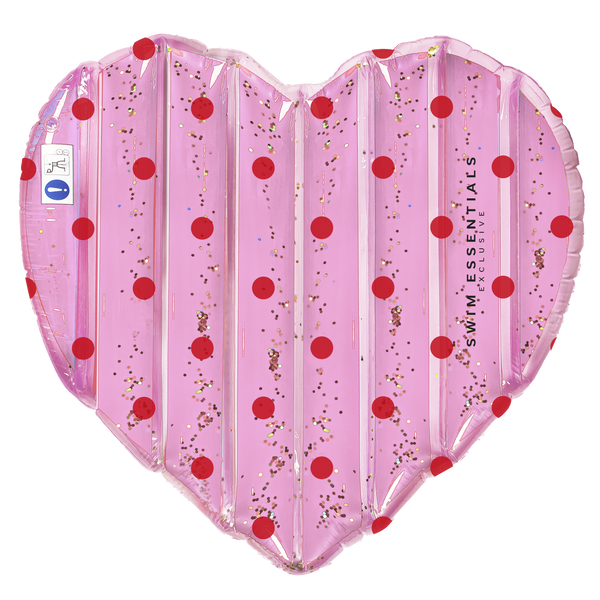 Pink with Red dots Heart shape - Float - 150 cm by Swim Essentials