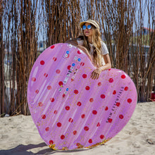 Load image into Gallery viewer, Pink with Red dots Heart shape Float 150cm- By Swim Essentials
