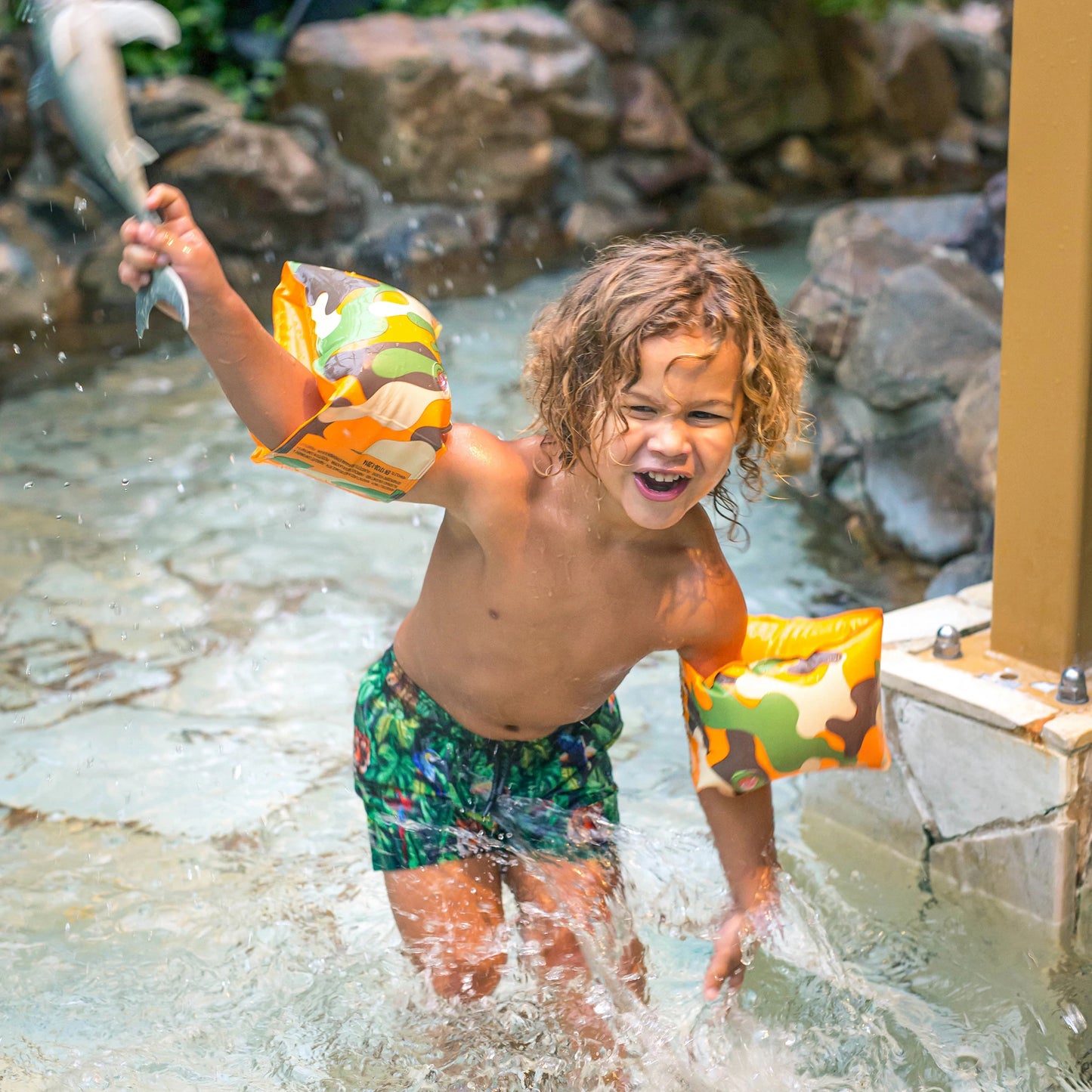 Orange Camouflage Inflatable Armbands 2-6 years By Swim Essentials