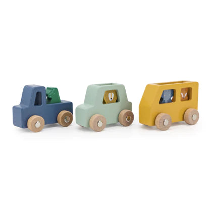 Wooden animal car set by Trixie