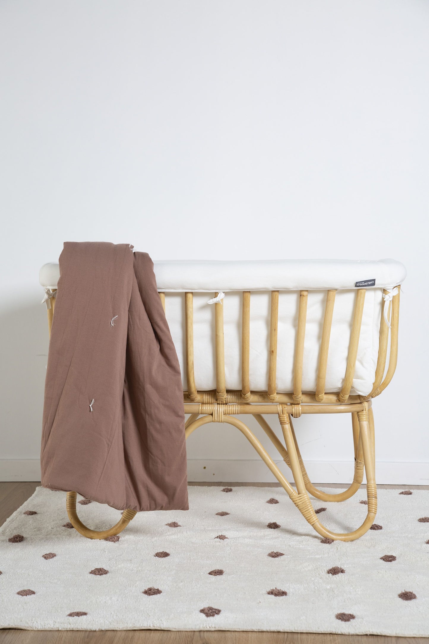 Rattan Cradle 80x40 + Mattress + Cover Off White by Childhome