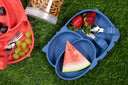 Kids Hippo plate with cutlery set Blue by Amini