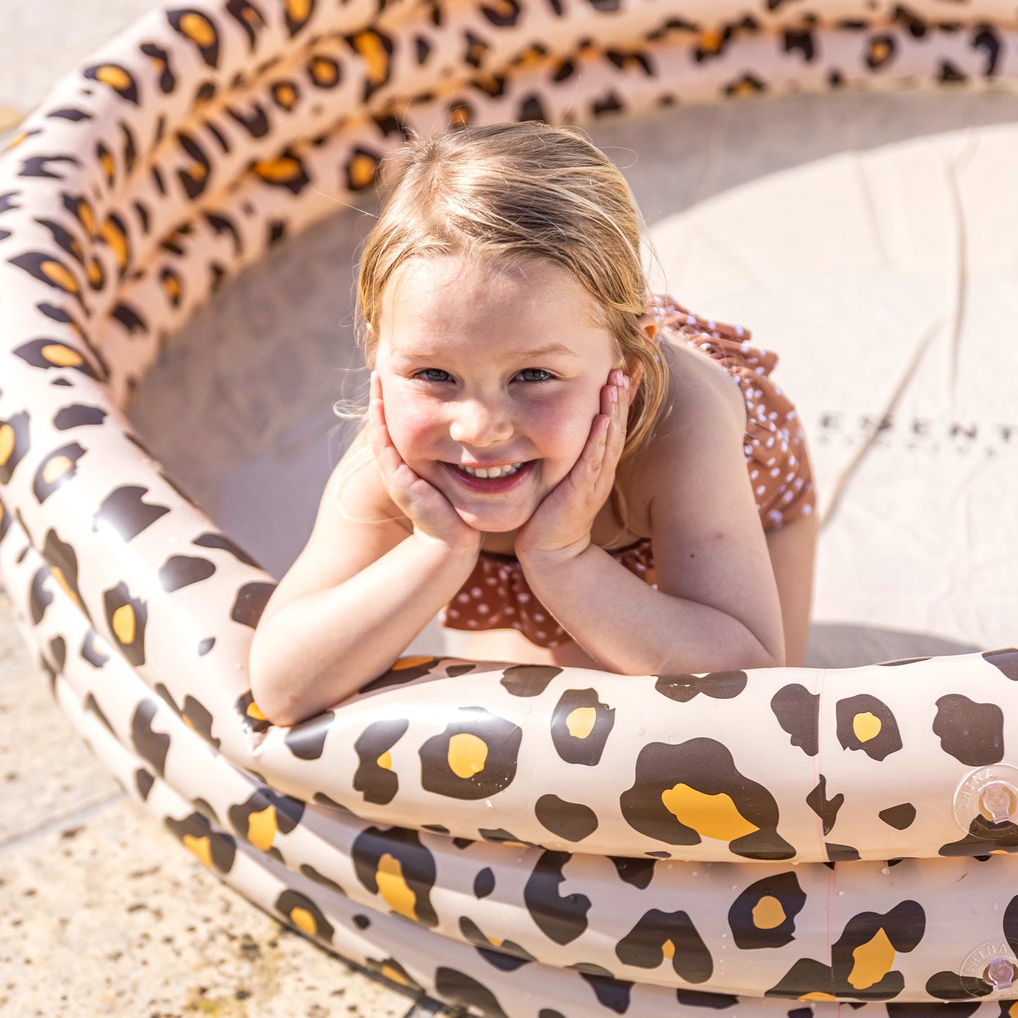 Beige Leopard Printed Children's Pool 150cm  By Swim Essentials