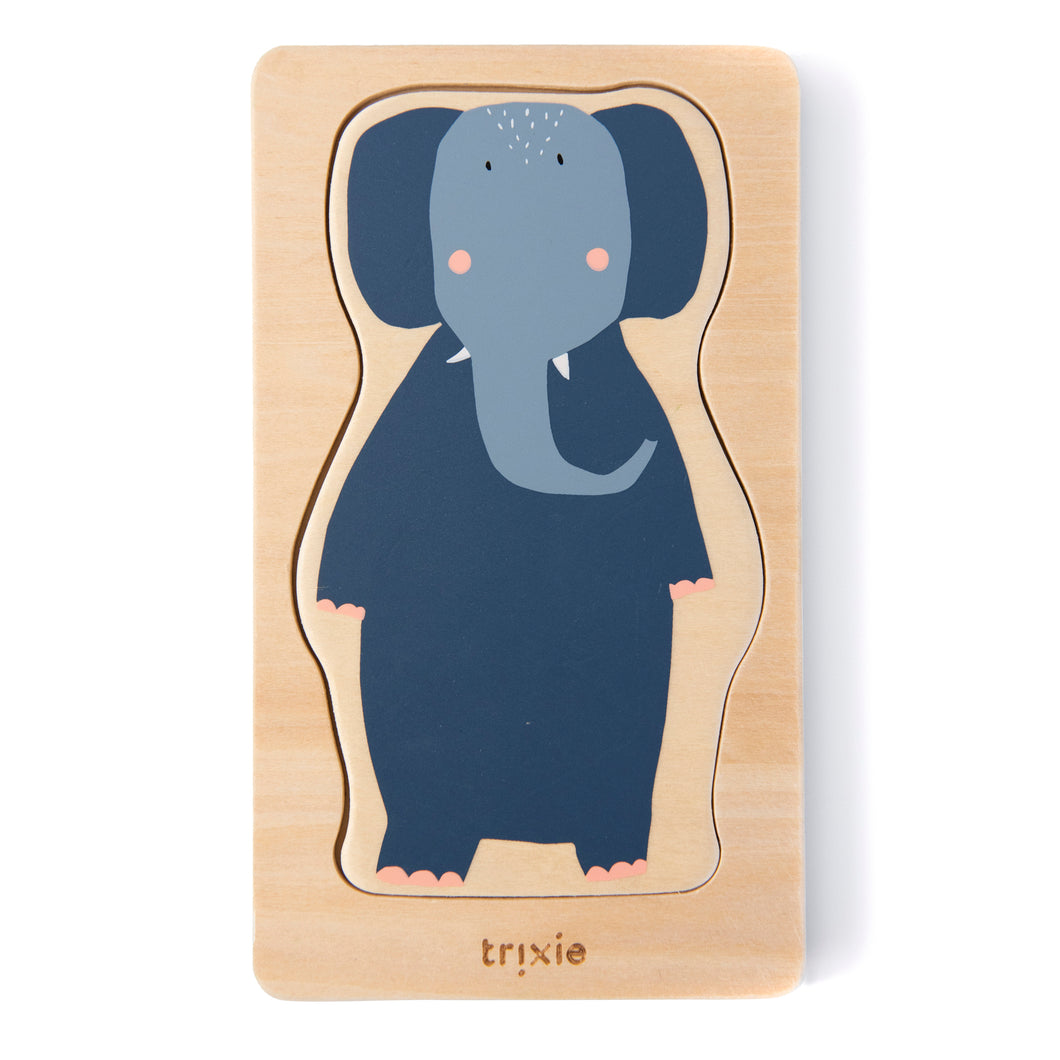 Wooden 4-layer animal puzzle by Trixie