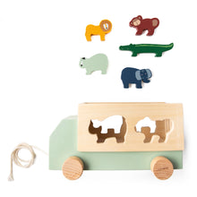 Load image into Gallery viewer, Wooden animal truck by Trixie
