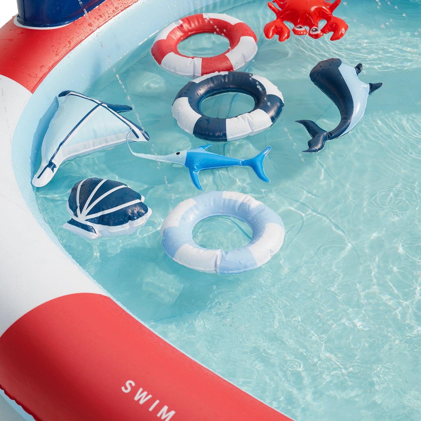 Red White Whale Print Play Pool - By Swim Essentials