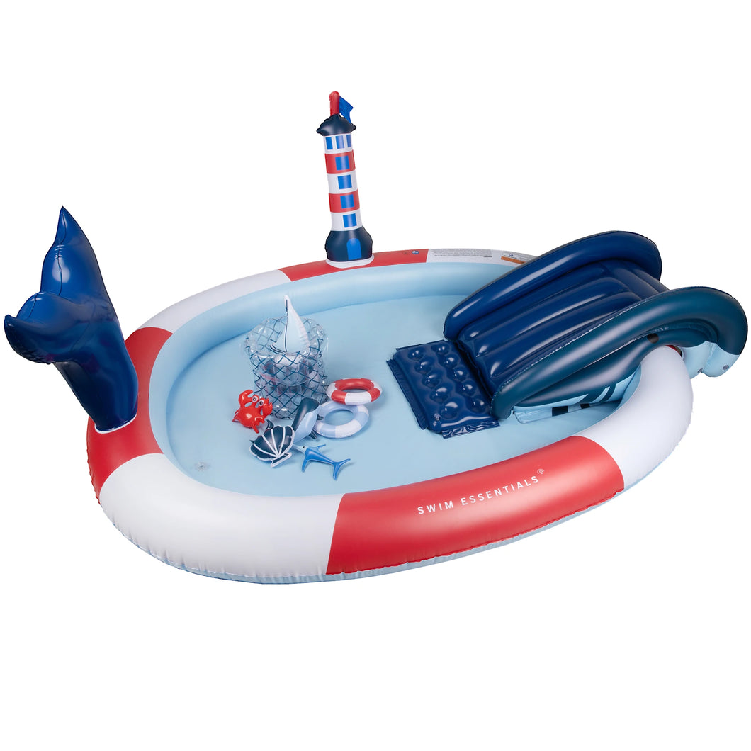 Red White Whale Print Play Pool - By Swim Essentials