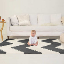 Load image into Gallery viewer, Playspot Geo Floor Tiles - Black &amp; Cream by SkipHop
