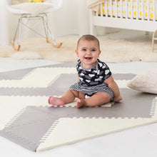 Load image into Gallery viewer, Playspot Geo Floor Tiles - Grey &amp; Cream by SkipHop
