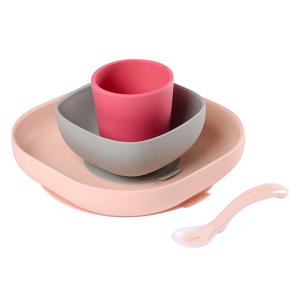 Silicone Meal Set of 4 - Pink by Beaba