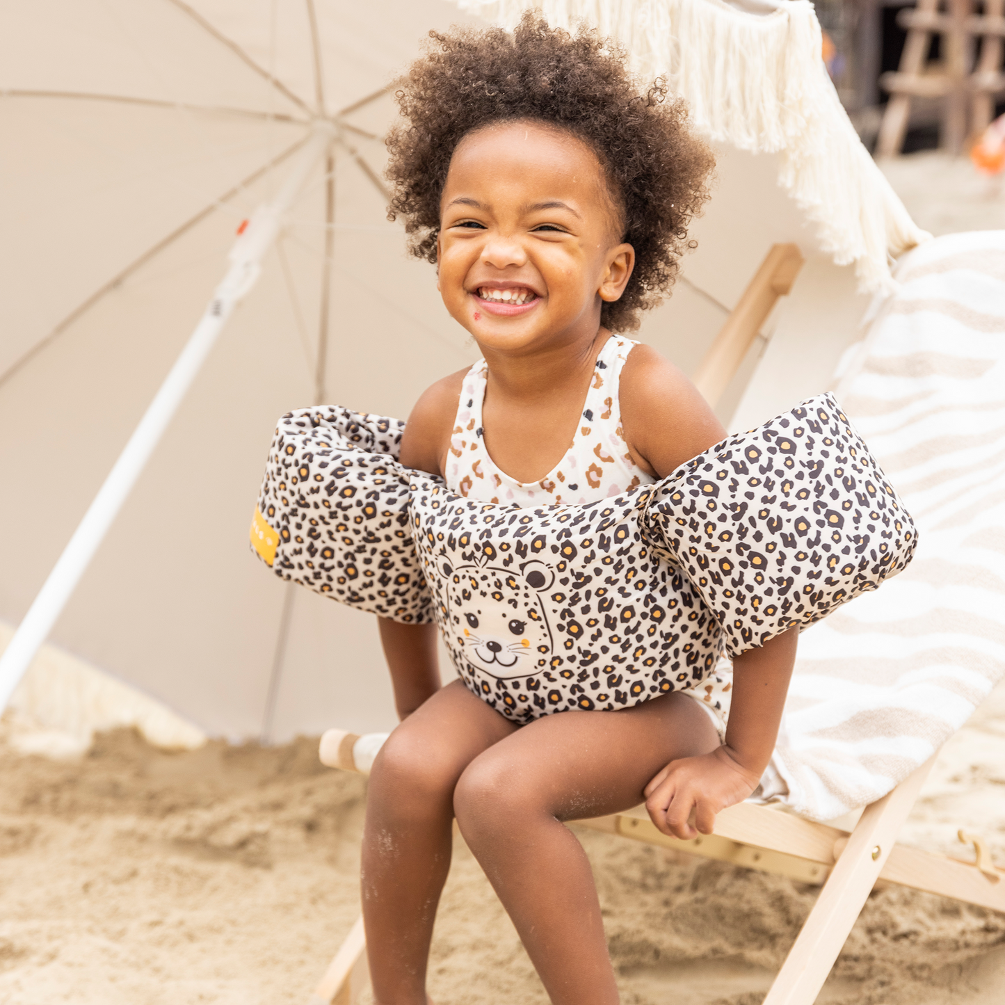Beige Leopard Puddle Jumper 2-6 years by Swim Essentials