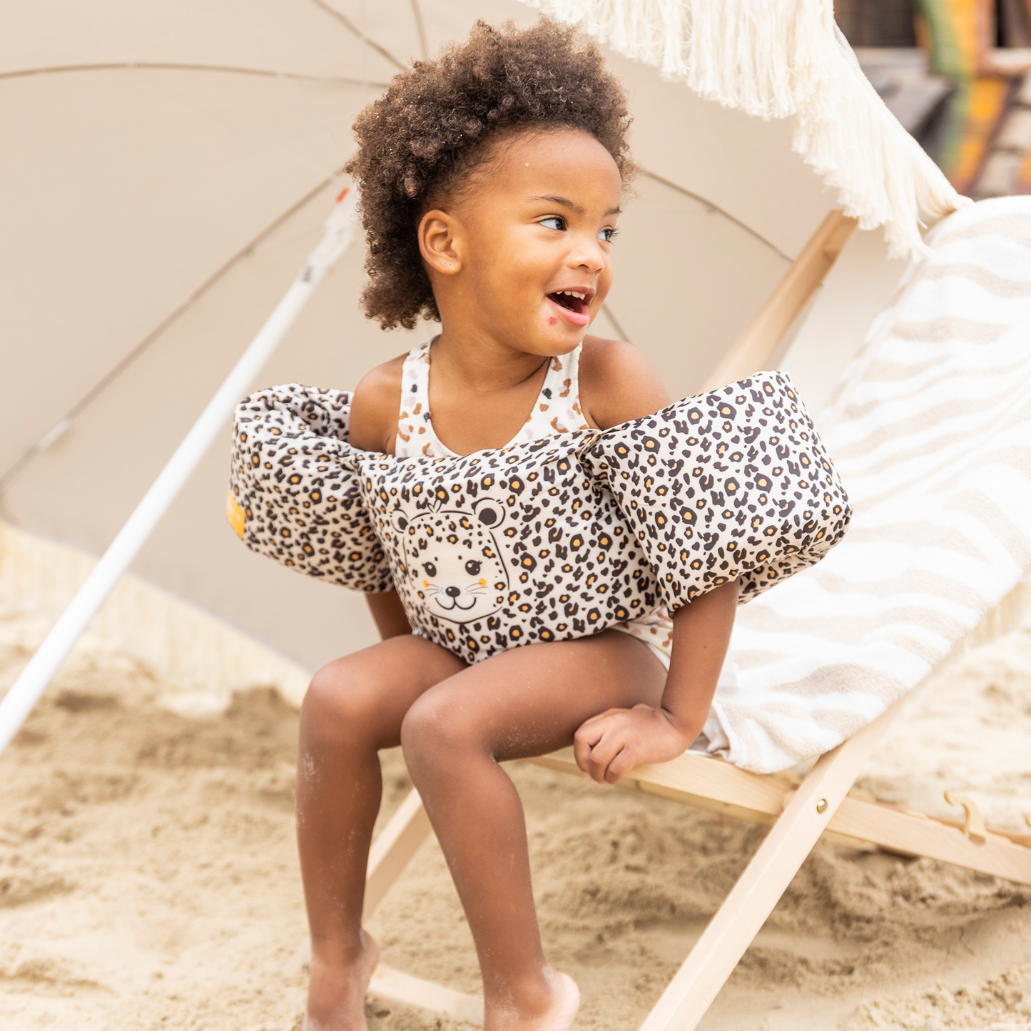 Beige Leopard Puddle Jumper 2-6 years by Swim Essentials