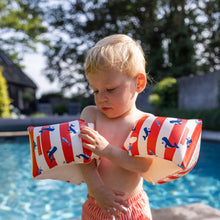 Load image into Gallery viewer, Red-White Whale Inflatable Armbands 2-6 years By Swim Essentials
