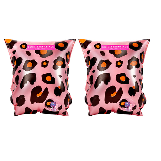 Rose Gold Leopard Inflatable Armbands 2-6 years By Swim Essentials