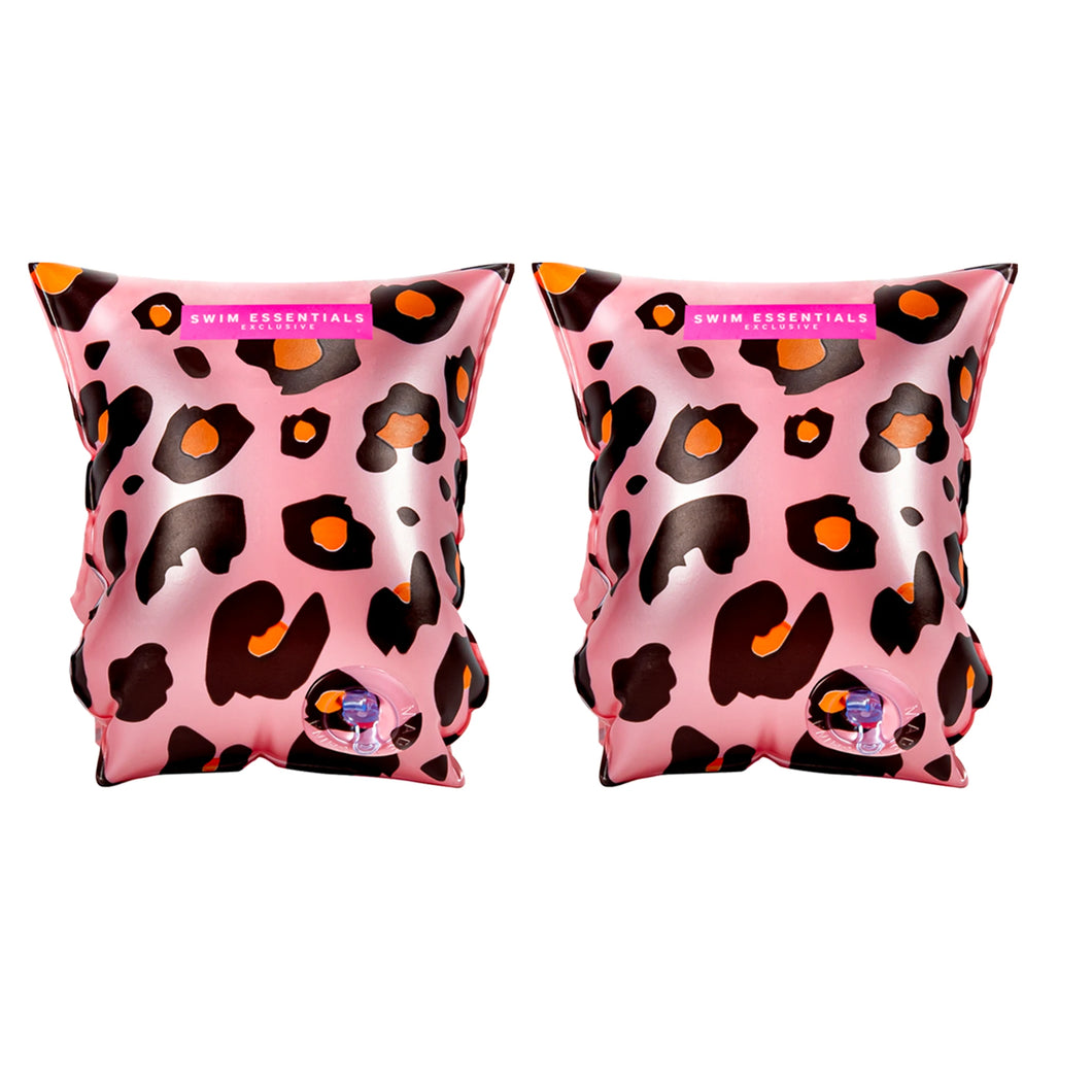 Rose Gold Leopard Inflatable Armbands 2-6 years By Swim Essentials
