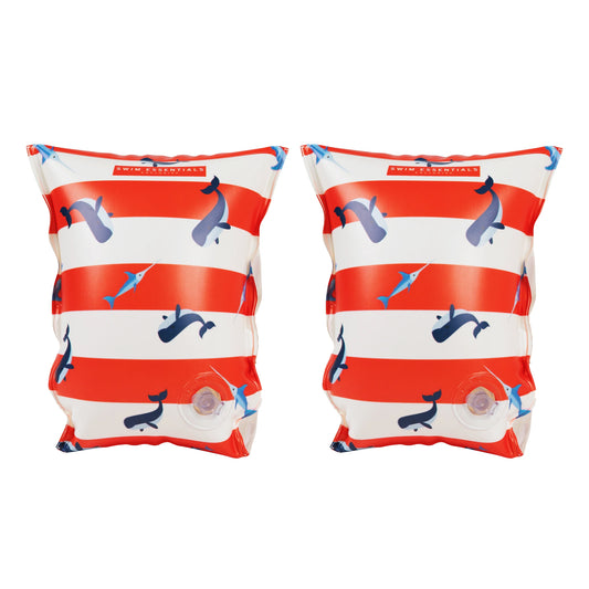 Red-White Whale Inflatable Armbands 2-6 years By Swim Essentials