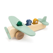 Load image into Gallery viewer, Wooden animal airplane by Trixie
