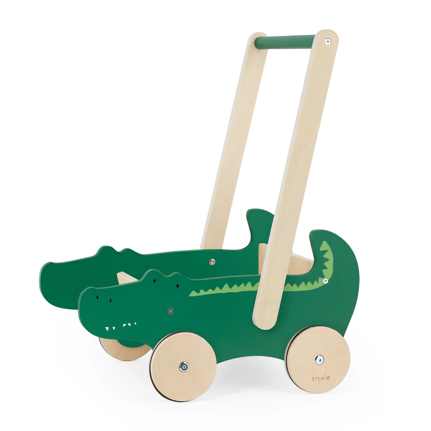 Wooden Push Along Cart - Crocodile by Trixie